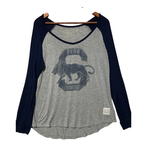The Original Retro Brand Tops - Penn State Nittany Lion Original Retro Brand‎ Gray Long Sleeve Raglan T Shirt XL